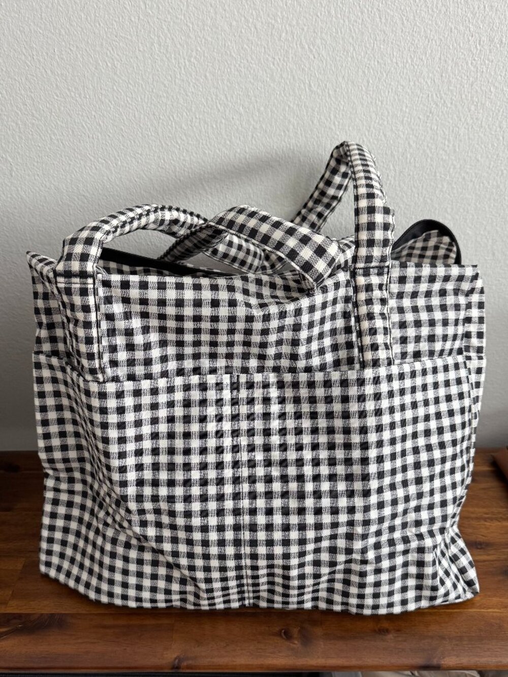 Baggu Cloud Carry-On in Black & White Gingham